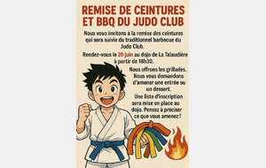 Invitation à la remise de ceintures & BBQ du Judo Club